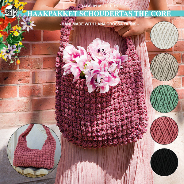 Haakpakket schoudertas met The Core garen model 13 van Lana Grossa Bags 01