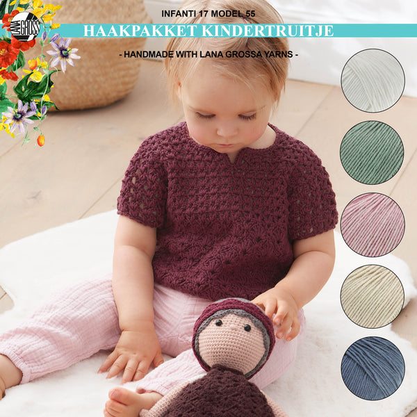 Haakpakket kindertruitje met Cool Wool model 55 van Infanti 17