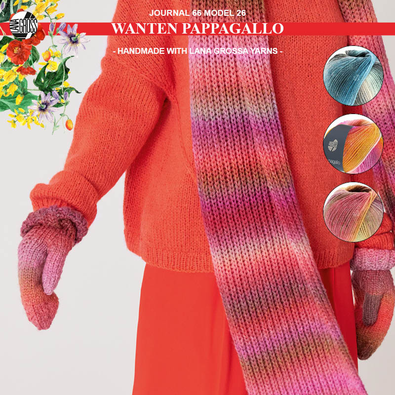 Breipakket wanten met Pappagallo model 26 van Lana Grossa Filati Journal nr. 66